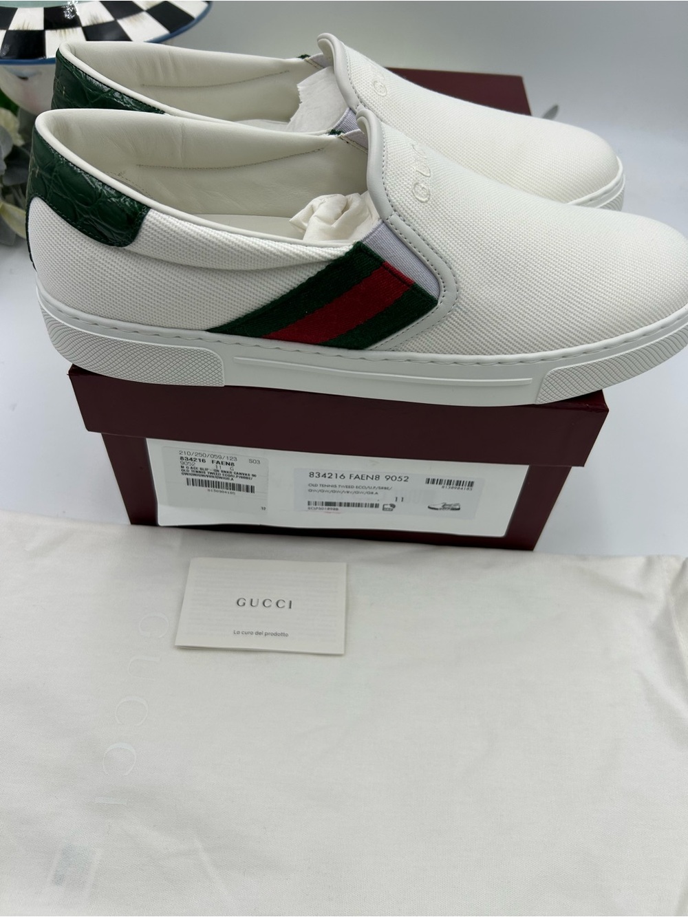Men's Gucci ace slip on sneakers size 11 fits 12 US made in Italy - Picture 4 of 11